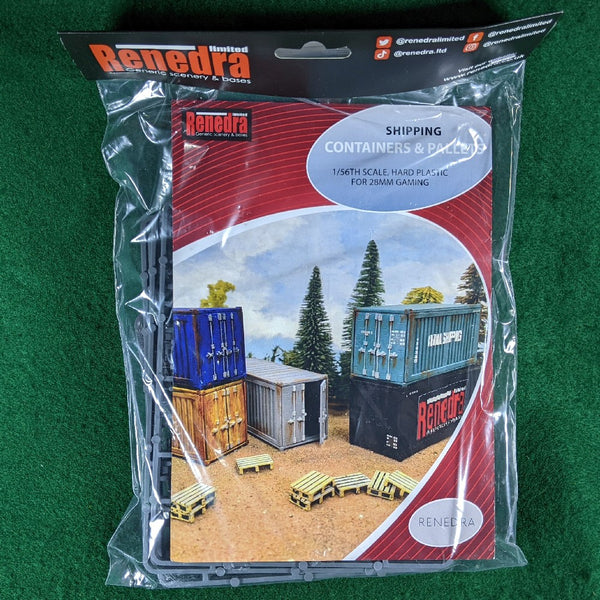Twenty Foot Shipping Containers and Pallets kit - Renedra - 1/56th