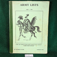 Army Lists 1420-1700 - March 1984 edition - WRG - George Gush