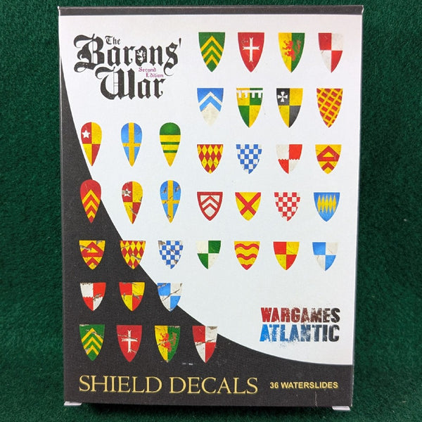 Baron's War Shield Decals - Wargames Atlantic - 36 decals