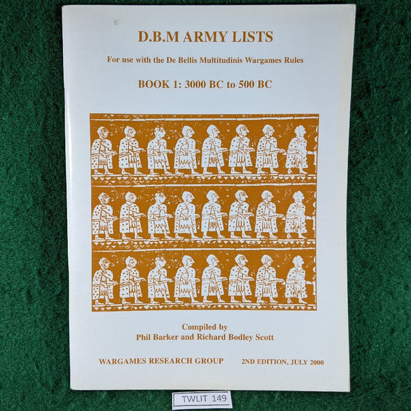 De Bellis Multitudinis DBM Army Lists 1: 3000 to 500BC 2nd edition - Wargames Research Group - July 2000