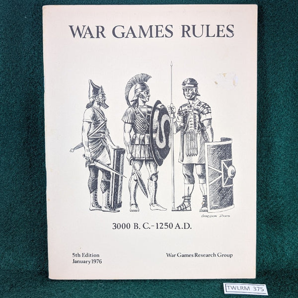 War Games Rules: 3000 BC to 1250 AD (5th Ed.) - WRG - January 1976 - Softcover