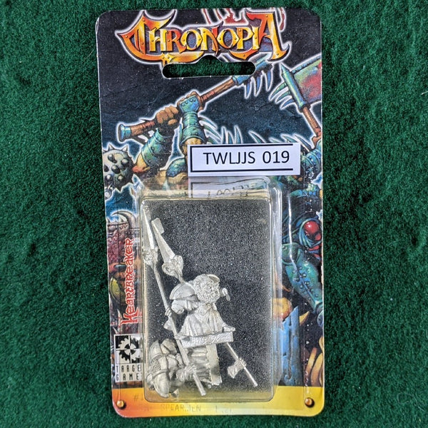 Chronopia Dwarf Horned Ones Spearmen #1 - 2 metal miniatures - Heartbreaker/Target Games