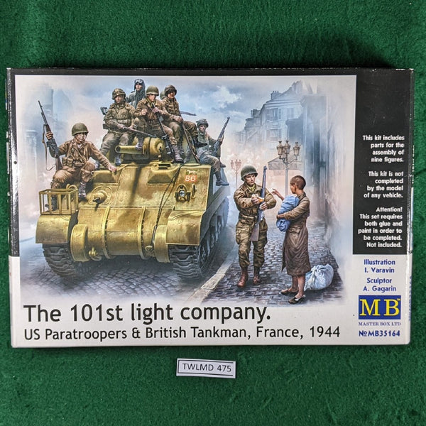 101st Light Company US Paratroopers, British Tankmen, woman France 1944 - 1/35 - Master Box MB35164