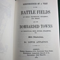 Reminiscences of Visit Battle Fields of Sedan Gravelotte etc- Appleton - Softcover Reproduction