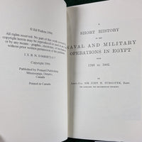 A Short History of the Naval and Military Operations in Egypt from 1798 to 1802 - Sir John Montagu Burgoyne - Softcover