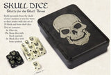 Skull dice tin - 20 bone and black D6 dice