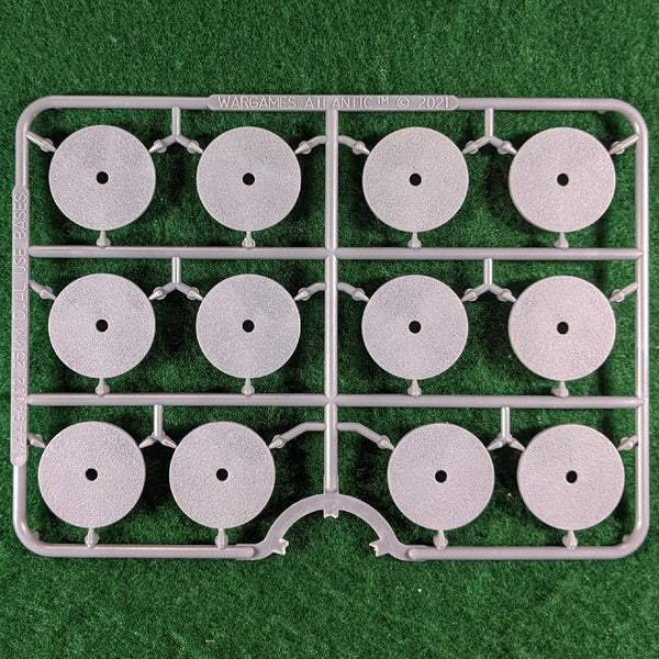 25mm Diameter Round Lipped Wargaming Bases with Magnet Holes - Wargames Atlantic
