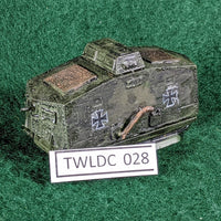 15mm German A7V Tank - Painted Green- Great War FOW - QRF Models