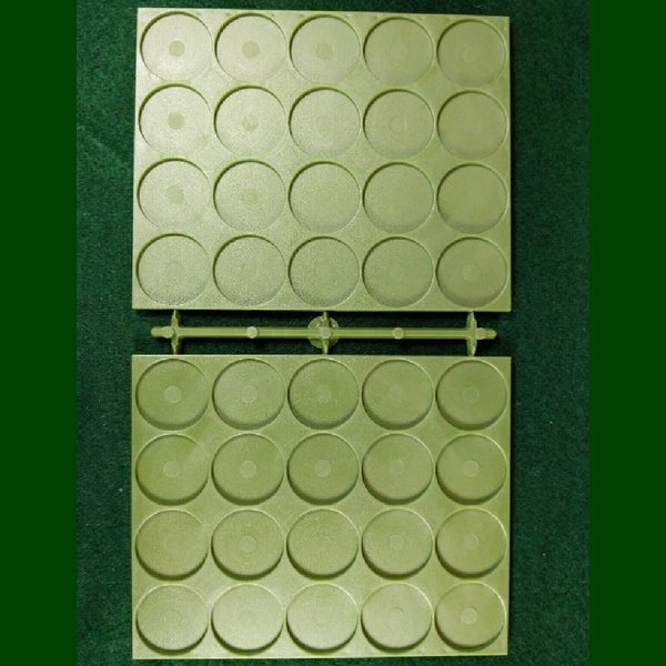 Renedra Bases - Recessed Movement Trays 20x25mm Rnd Recesses per tray - 2 trays